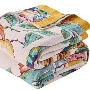 Multicolor Boho Throw Floral Cotton  Blanket